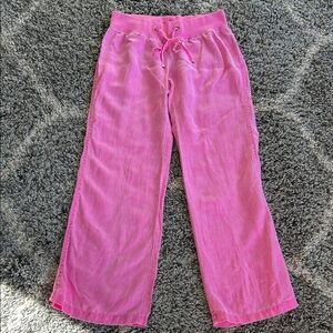 Lilly Pulitzer Bright Pink Wide Leg Linen Pants